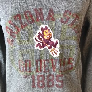 PINK VS ASU Sun Devils Gray Waffle LS Top Medium